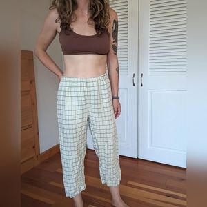 Mint Checkered Linen Pants